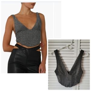 FASHION NOVA Shimmy Crop Tank, Size XS